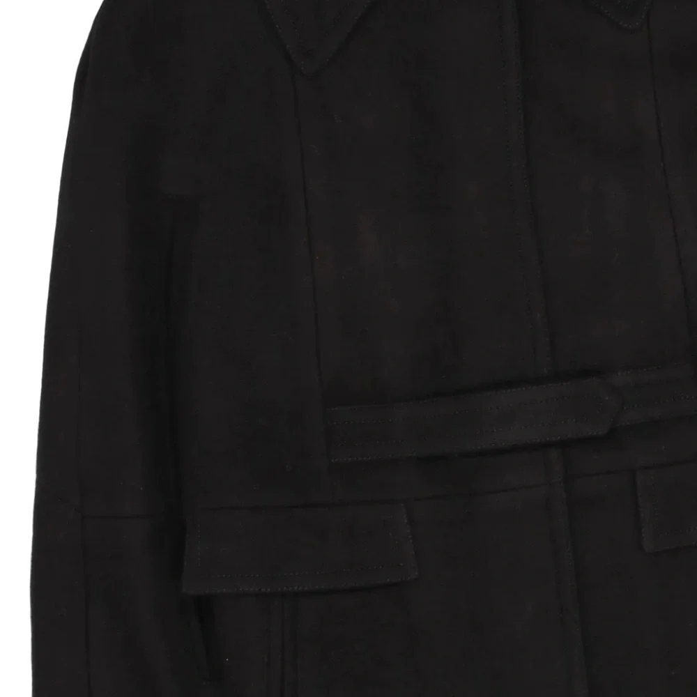N21 Kids Black Wool collared cape Coat